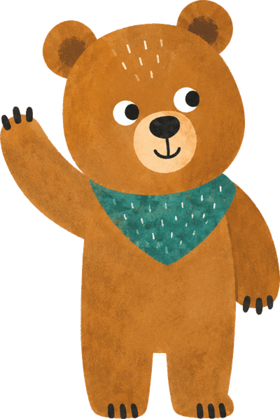 Murmel, der freundliche Bär, der Kindern Geschichten erzählt